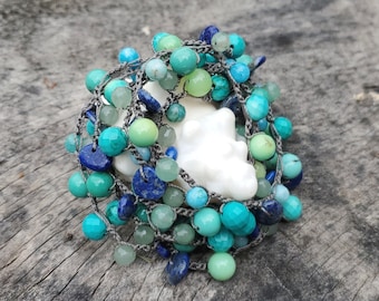 Pretty Blue-Green Long Necklace