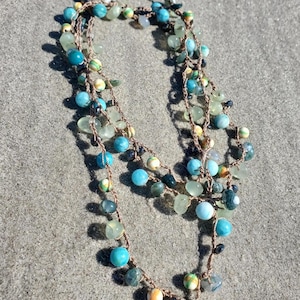 BY THE SEA Long Crocheted Necklace