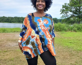 Comfy Loose Tunic Top in Tie Dye