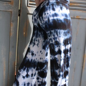 Black Tie Dye Comfy Lounge Pants, S to Plus Sizes, Palazzo Pants image 9