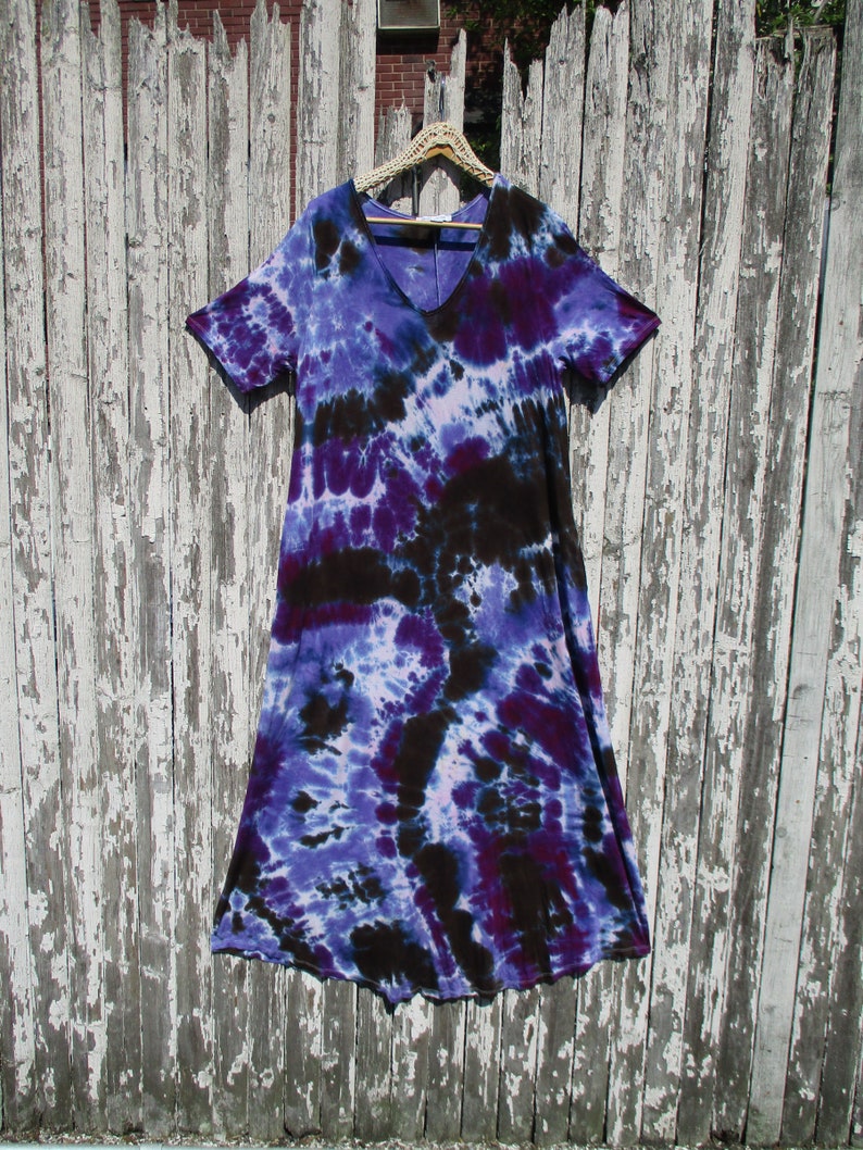 Plus Purple Maxi Dress, Tie Dye Dress with Pockets, Plus Size Tie Dye, S-4XL, Curvy image 6