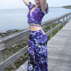 Tie Dye Maxi Skirt, Purple Tie Dye Skirt, XS-3XL image 9