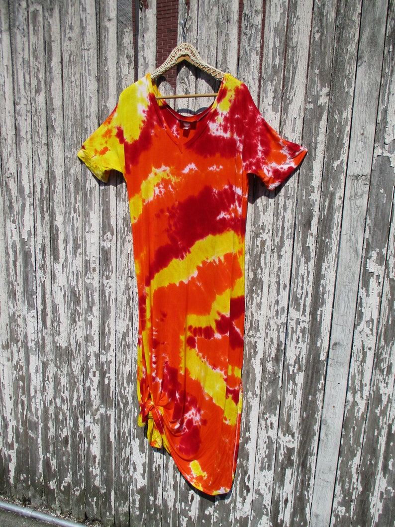 CHAKRA Tie Dye Dress, Boho Maxi with Pockets, XL-4XL image 6