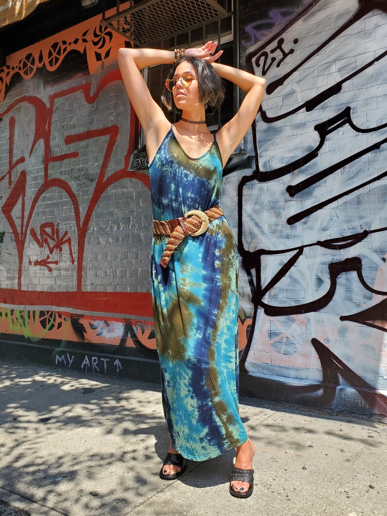 Summer Heat Tie Dye Maxi Dress with Pockets image 5