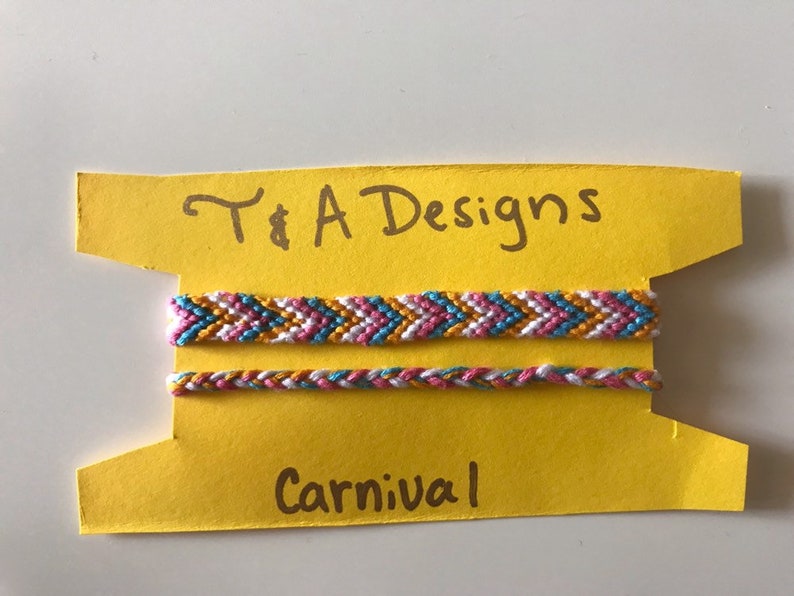 Carnival Chevron Friendship Bracelet with braided bracelet pair