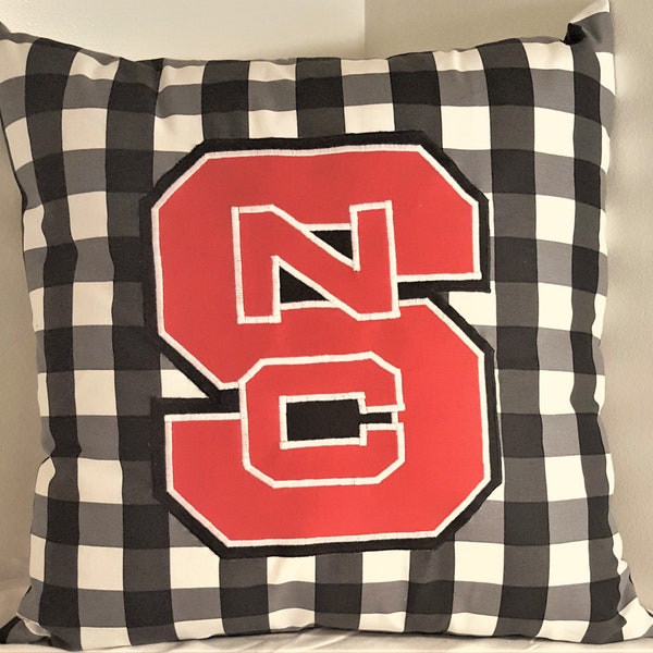 Red, Black & White NC State Throw Pillow - 18" x 18" Pillow Insert