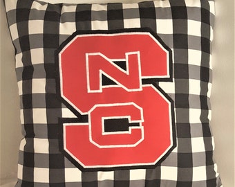 Red, Black & White NC State Throw Pillow - 18" x 18" Pillow Insert