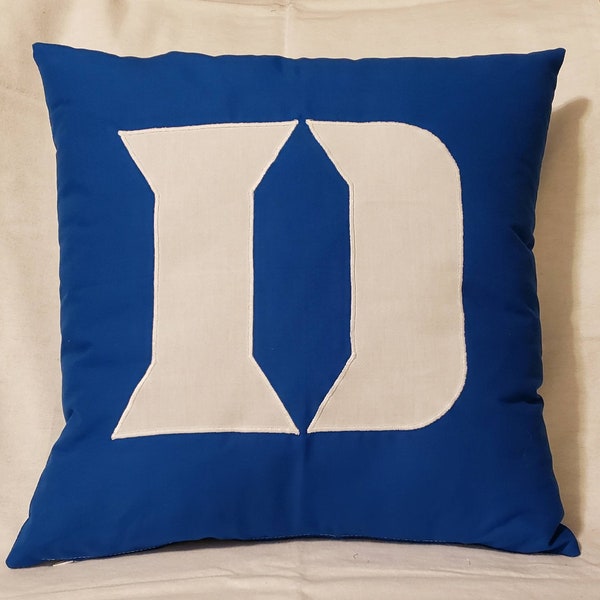 Blue & White Duke University Throw Pillow - 18" x 18" Pillow Insert Included