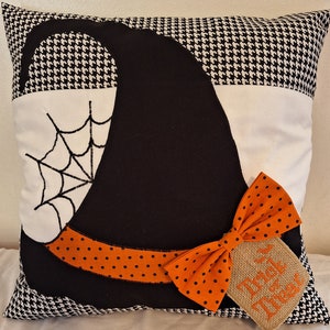 Playful Handmade Halloween Throw Pillow - Approx. 18&quot; x 18&quot; Pillow Insert Included
