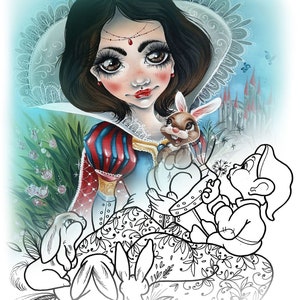 Fairytale Princess Coloring Book for Kids & Adults