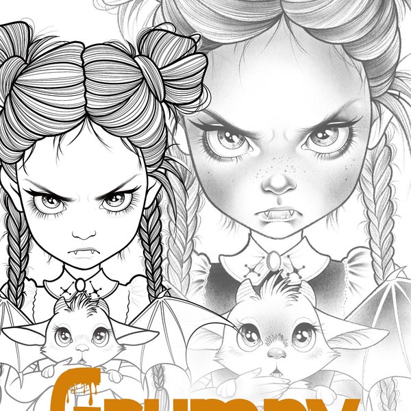 Grumpy* Coloring Set LieArt & Greysacle 6 pages 250g paper