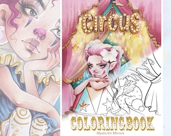 PDF Circus ColoringBook Fantasy Digital Art Download zum ausmalen