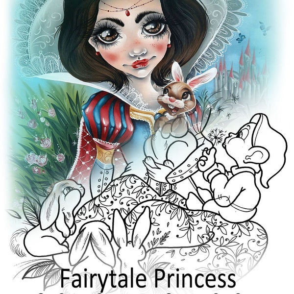 Fairytale Princess Digital Coloring Book PDF