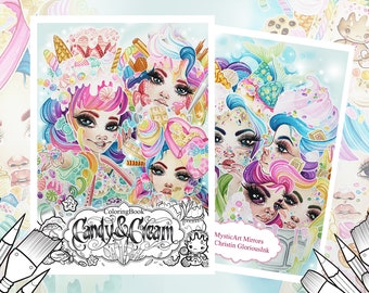 Candy & Cream ColoringBook LineArt