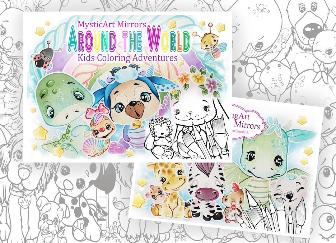 Around the World PDF Coloring Book for Kids - Etsy UK