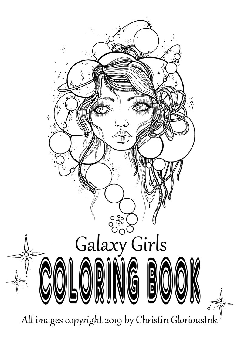 Coloring Book Galaxy Girl for Kids & Adults digital PDF Etsy.de