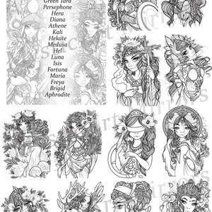 Goddess Spell pdf Colorng Book Printale digital image 4