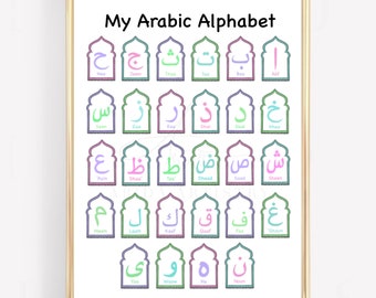 My Arabic Alphabet Poster | Kids Educational Arabic Alphabet Print