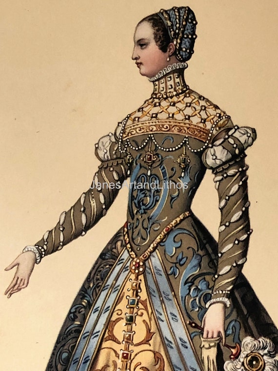 Victorian Catherine De Medici, Femme De Henri II, 12x16 Inch, Lithograph, Victorian Costume Headress Purse Gown, Blue and Aqua - Etsy Victorian Catherine De Medici, Femme De Henri II, 12x16 Inch, Lithograph, Victorian Costume Headress Purse Gown, Blue and Aqua - Etsy