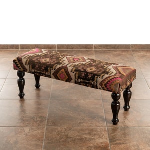 Banco, mueble otomano kilim, taburete cubierto kilim
