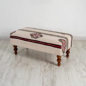 Ottoman Bench, hemp kilim rug furniture, Coffee Table, stool pouf