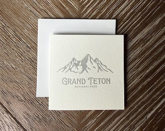 Grand Teton Letterpress Mini Cards – Jackson Hole Mountains