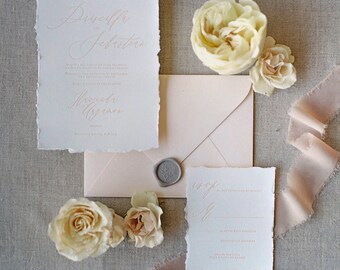 Letterpress Wedding Invitation Suite DEPOSIT