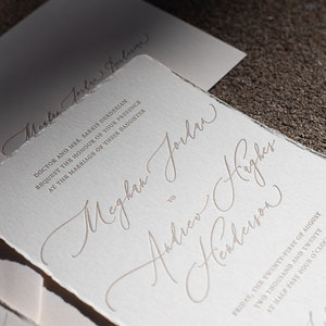 Letterpress Wedding Invitation Suite DEPOSIT
