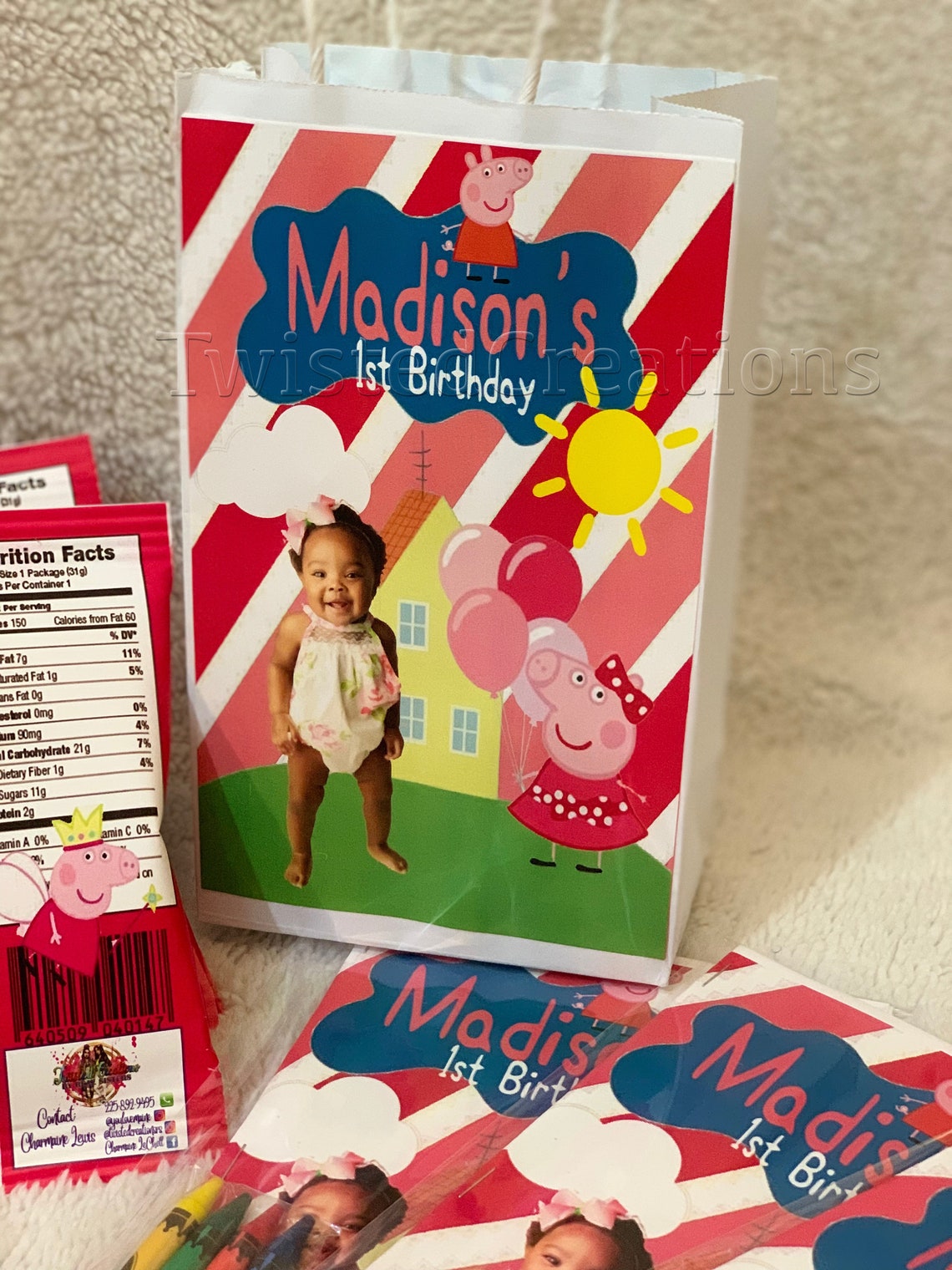 Peppa Pig Chip Bags Party Bags Peppa Pig Party Party Etsy