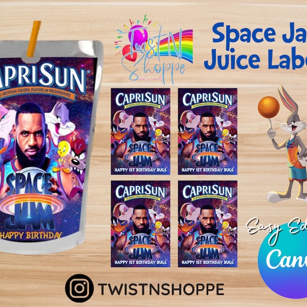 Space Jam Chip Bags | Space Jam Party Favors | Space Jam Water Labels | Space Jam Party