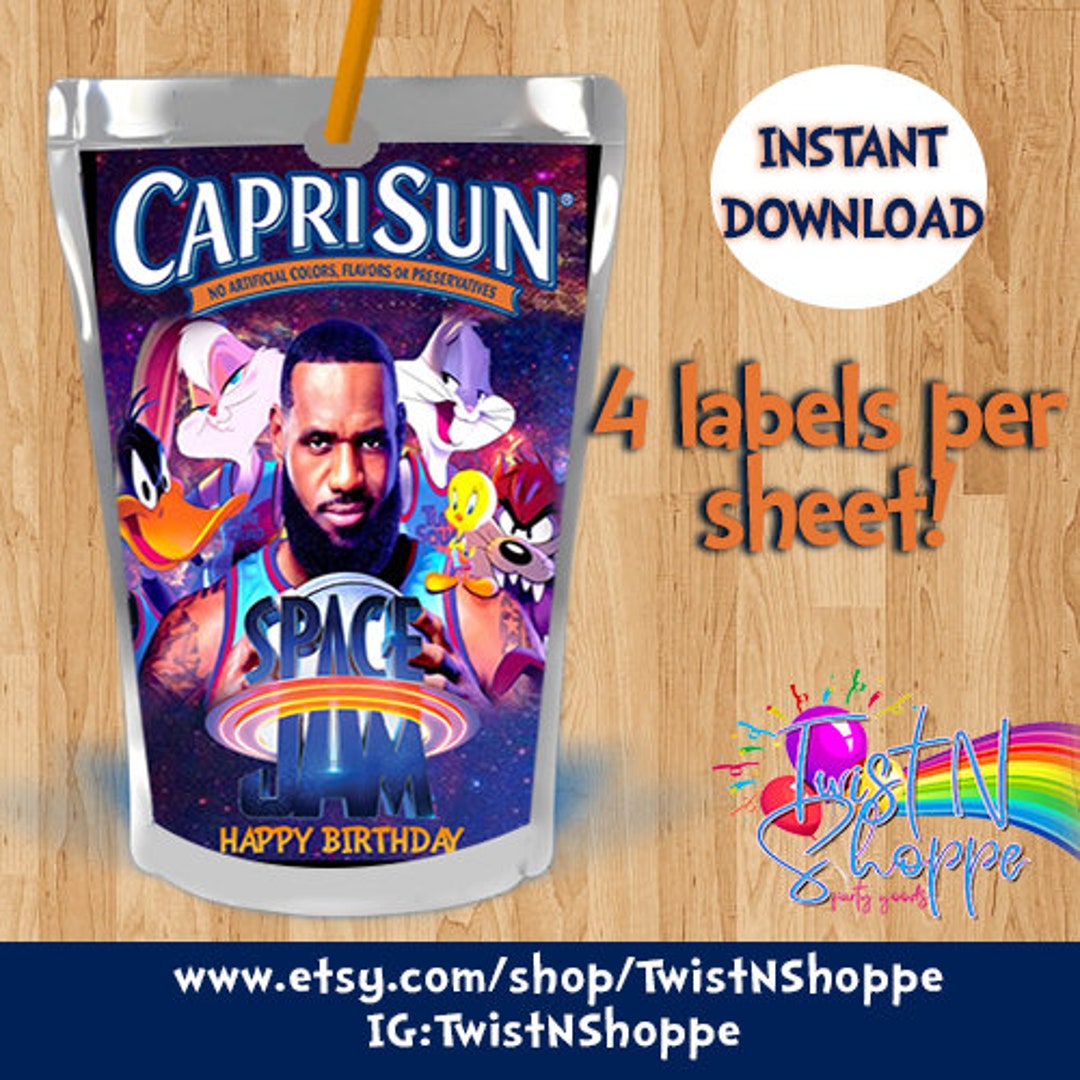 Space Jam Juice Labels Instant Download Space Jam Party Etsy