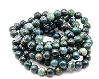 Moss Agate Beaded Bracelet