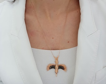 Falcon Shaped Necklaces, Falcon Shaped Charms, Women Gift İdeas, Women Necklaces, Animal Necklace, Lovely Falcon Necklace, Silver Necklaces