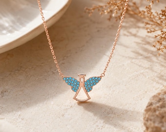 Engelenkettingen, engelenbedels, cadeau-ideeën voor vrouwen, zilveren kettingen, mooie engelenkettingen, engelensieraden, dameskettingen, zomerkettingen