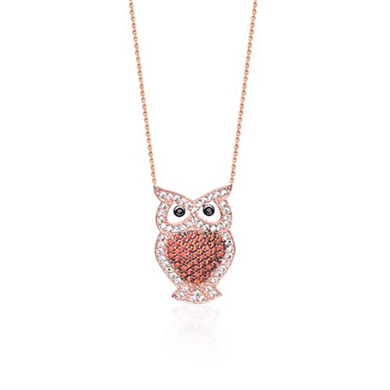Antiqued Sterling Silver Cute Wise Owl Pendant with Black Cubic Zirconia Eyes Antiqued Sterling Silver Cute Wise Owl Pendant with Black Cubic Zirconia Eyes