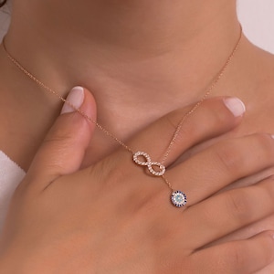 Infinity Necklaces With Evil Eye, Infinity Charms, Women Necklaces, Infinity Jewelry, Ladys Infinity Necklace, Evil Eye Necklace