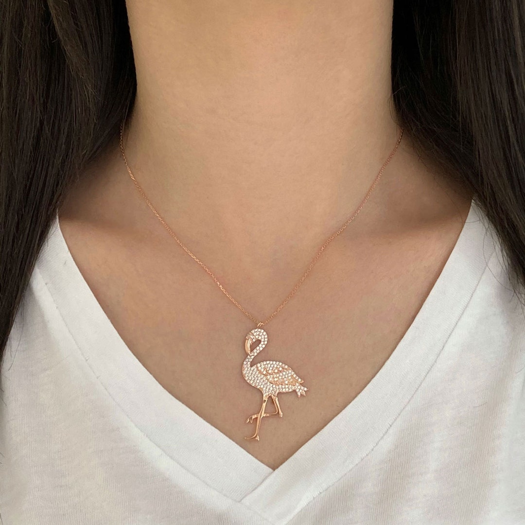 Flamingo Shaped Necklaces, Flamingo Shaped Charms, Women Gift İdeas ...