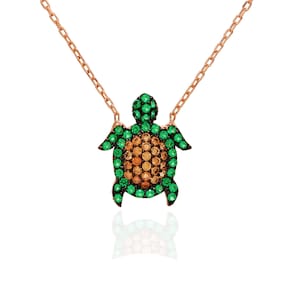 Turtle Necklace With Emerald Stone, Turtle Charms, Lovely Turtle Necklaces, Turtle Jewelry, Turtle Necklaces, Animal Necklaces, Animal