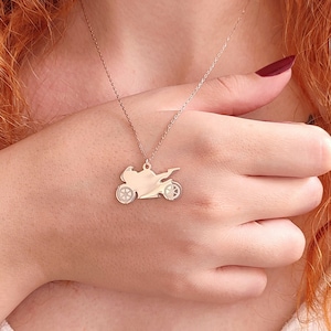 Motorcycle Shaped Necklaces, Motorcyle Ghost Shaped Charms, Women Necklace, Women Gift İdea, Girl Necklaces, Silver Necklaces,