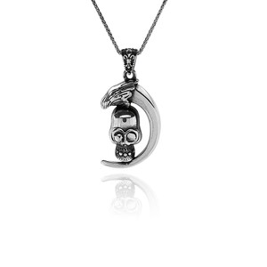 Silber Schädel geformt Halskette, Herren Silber Halskette, Schädel geformt Schmuck, Schädel Figur Halskette, Schädel, Silber Halsketten