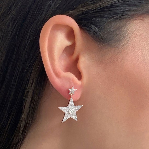 Star shaped shop diamond stud earrings