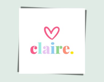Etiqueta de regalo multicolor personalizada, tarjeta de cumpleaños adjunta (descarga digital)