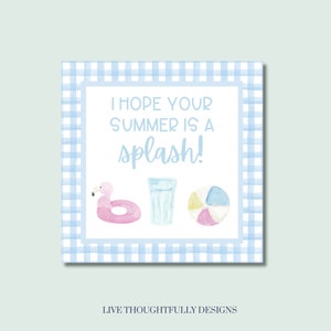 PRINTABLE End of School Tag - Happy Summer Tag - End of the Year Teacher Gift - Teacher Gift Ideas - End of School - Pool - DIGITAL