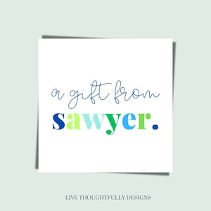 PRINTABLE Multicolored Gift Tag, Custom Gift Tags, Boys Gift Tags, Hostess Gift Tag, To From Tag, Birthday Gift Tag, Baby Shower