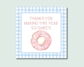 PRINTABLE End of School Tag - Happy Summer Tag - End of the Year Teacher Gift - Teacher Gift Ideas - End of School - Donut - DIGITAL