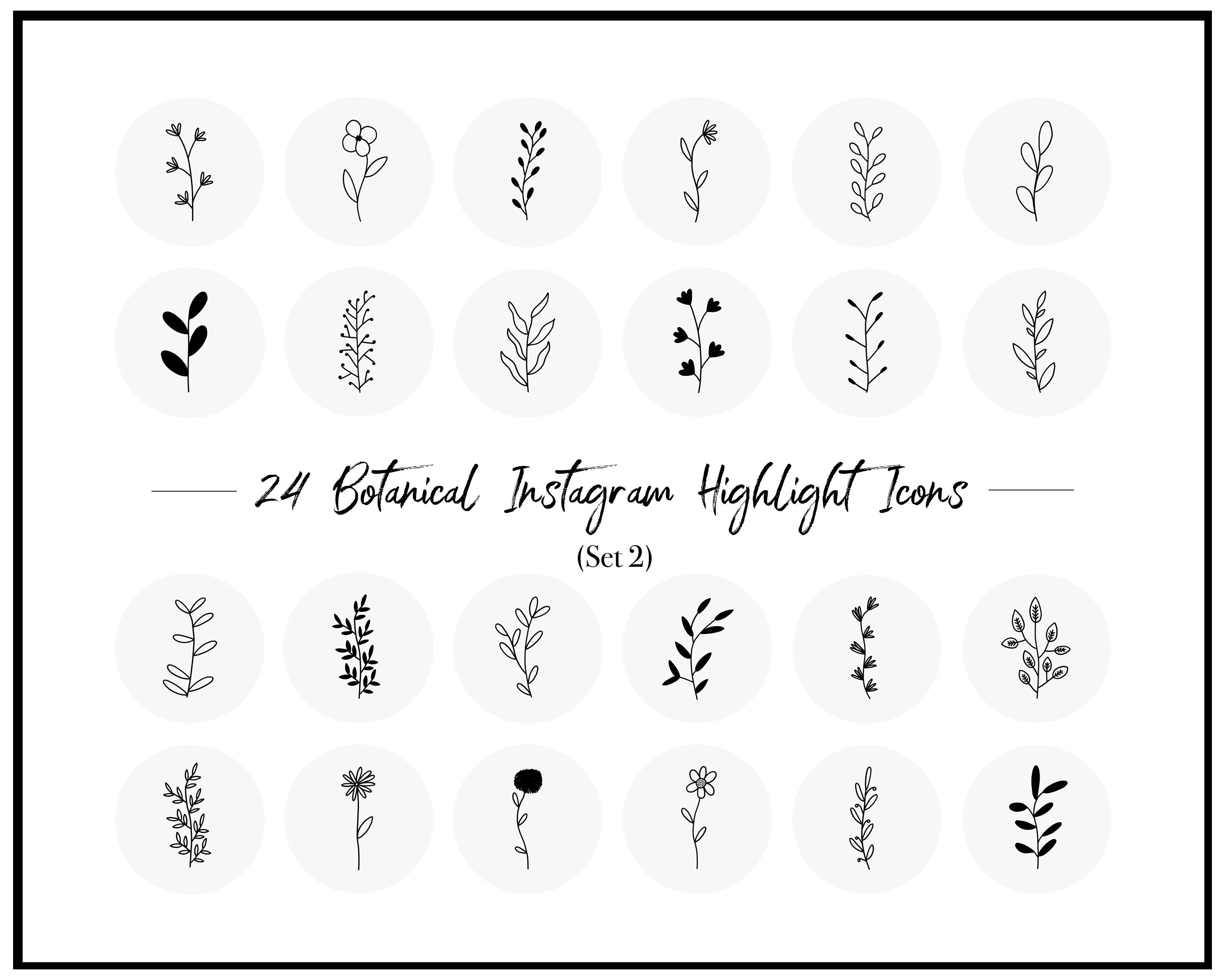 16 Instagram Story Highlight Icons Green Color Instagram Template Abstract Instagram Icons Highlight Botanical Instagram Highlight Covers