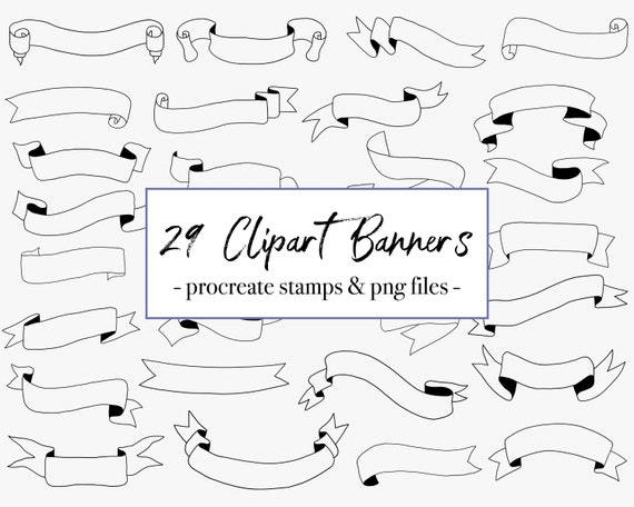 Download Instant Download Hand Drawn Ribbons Ribbon Clipart Design Elements Digital Clipart Eps And Png Hand Drawn Banners Banners Clip Art Clip Art Art Collectibles Tripod Ee