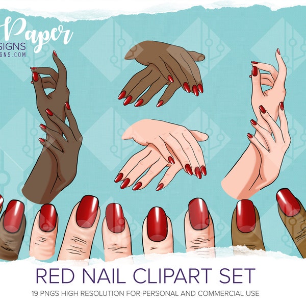 Nail Art Clipart bundle Creators kit PNGs