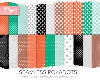 Pokadots Paper Dots Printable Pattern Dots Planner Digital Dot planner insert dot pattern Digital paper