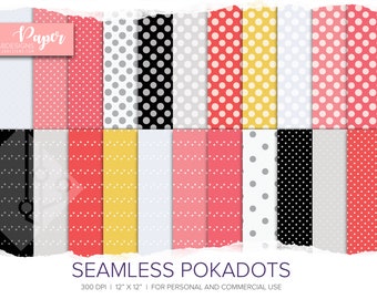 Pokadots Paper Dots Printable Pattern Dots Planner Digital Dot planner insert dot pattern Digital paper